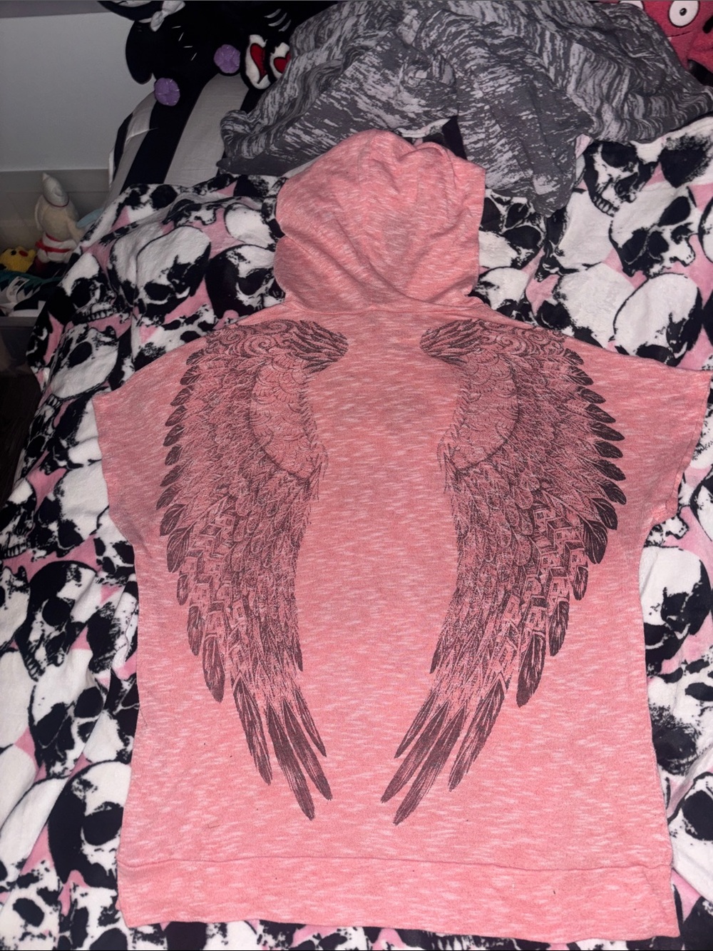 Vocal Pink Hoodie Top with wings on the back